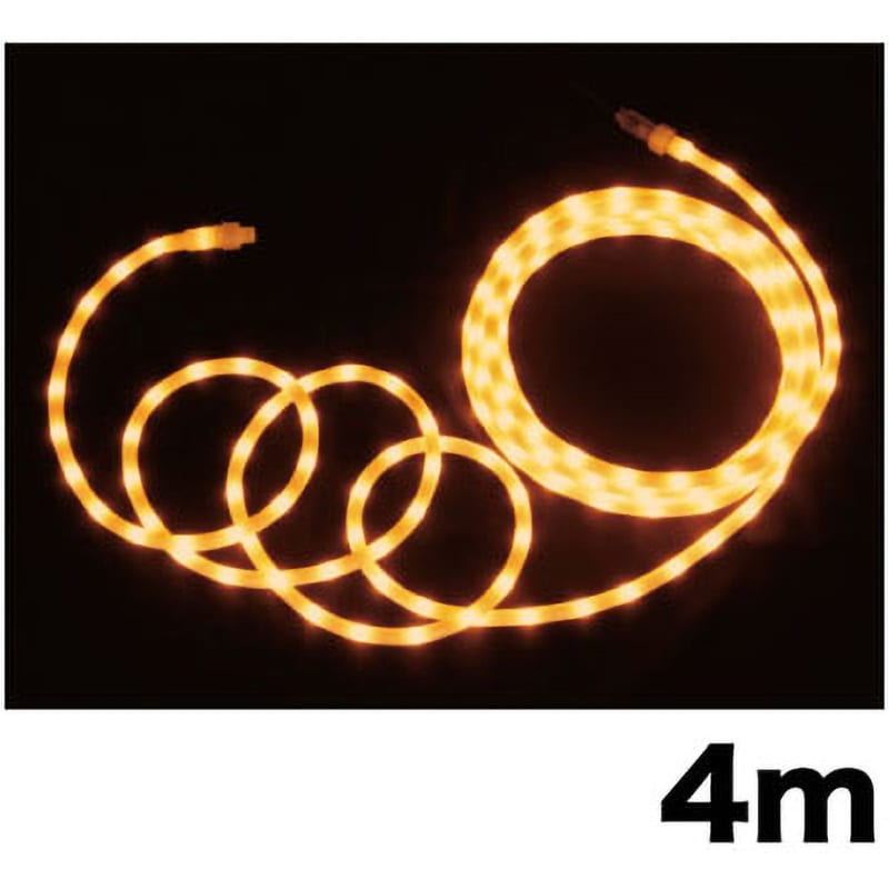 ジェフコム LEDソフトネオン 乳白ロッドタイプ 40mmピッチ 長さ4m 黄