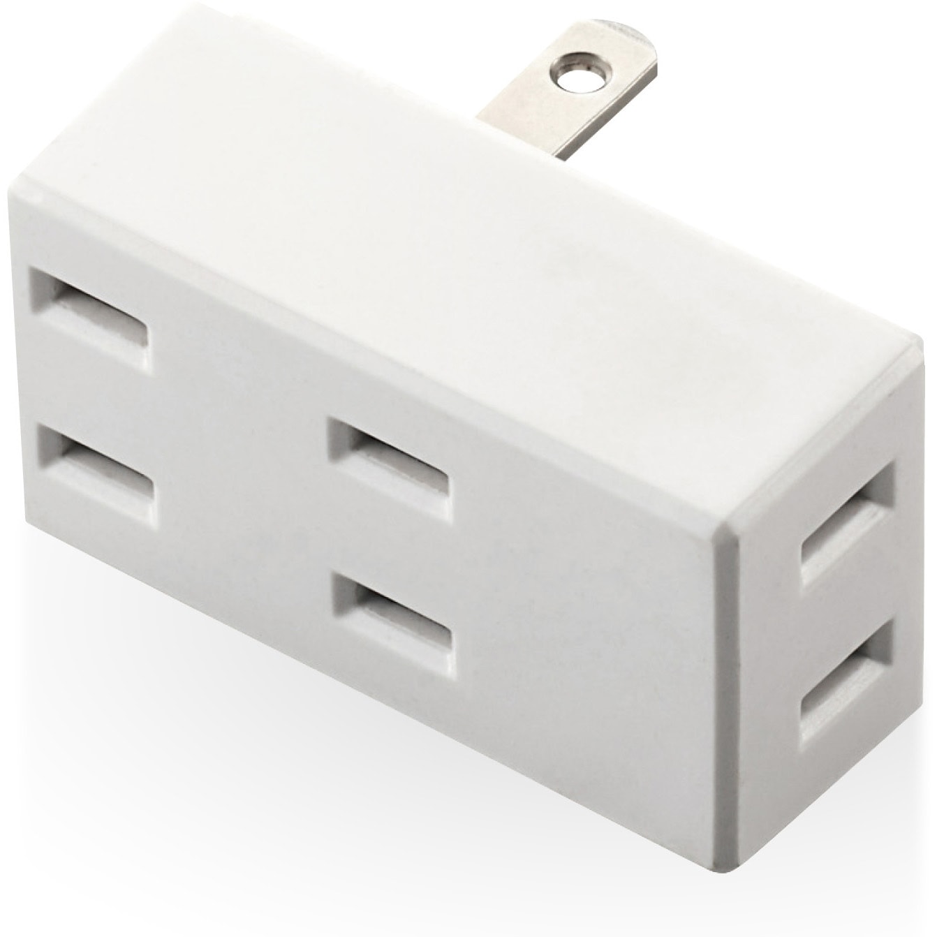 T-TR02-2300WH 電源タップ 3個口 2P 前面2個口+下面1個口 トリプル