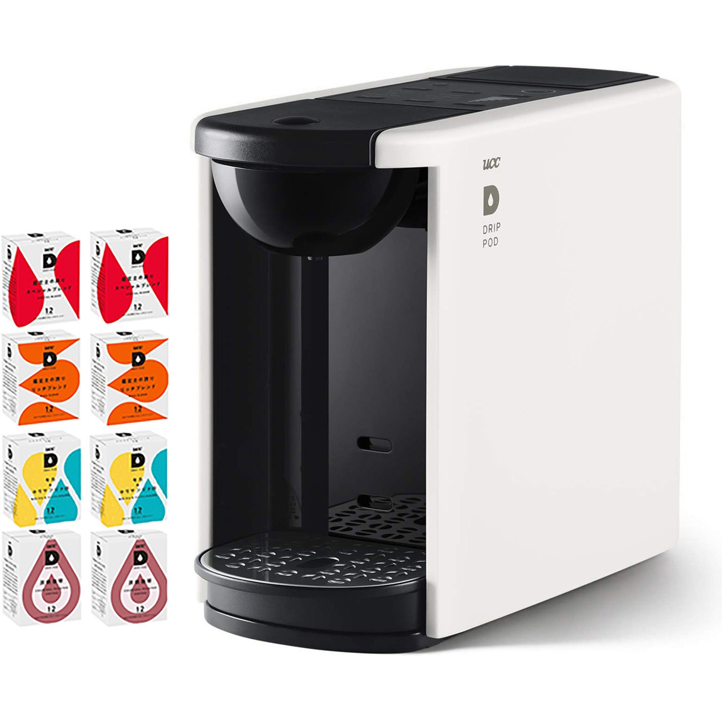 DP3(W)+デイリーコーヒーアソートBOX 96杯 カプセル式コーヒーメーカー ドリップポッド DRIP POD デイリーコーヒーアソートBOXセット UCC(上島珈琲) ホワイト色