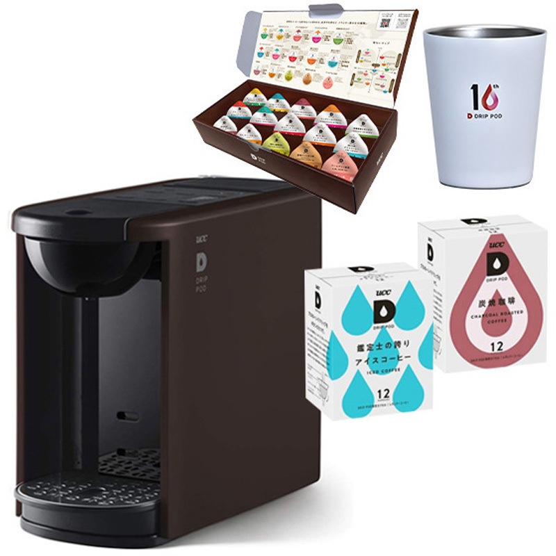 (T) 【夏ギフト5点セット】 カプセル式コーヒーメーカー ドリップポッド DRIP POD ギフトセット 専用カプセル39杯付き 1セット UCC(上島珈琲) 【通販モノタロウ】