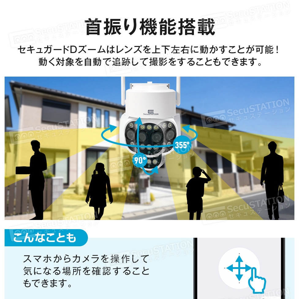 SC-DG48-64GB SecuSTATION 光学ズームパンチルト防犯カメラ 【セキュ