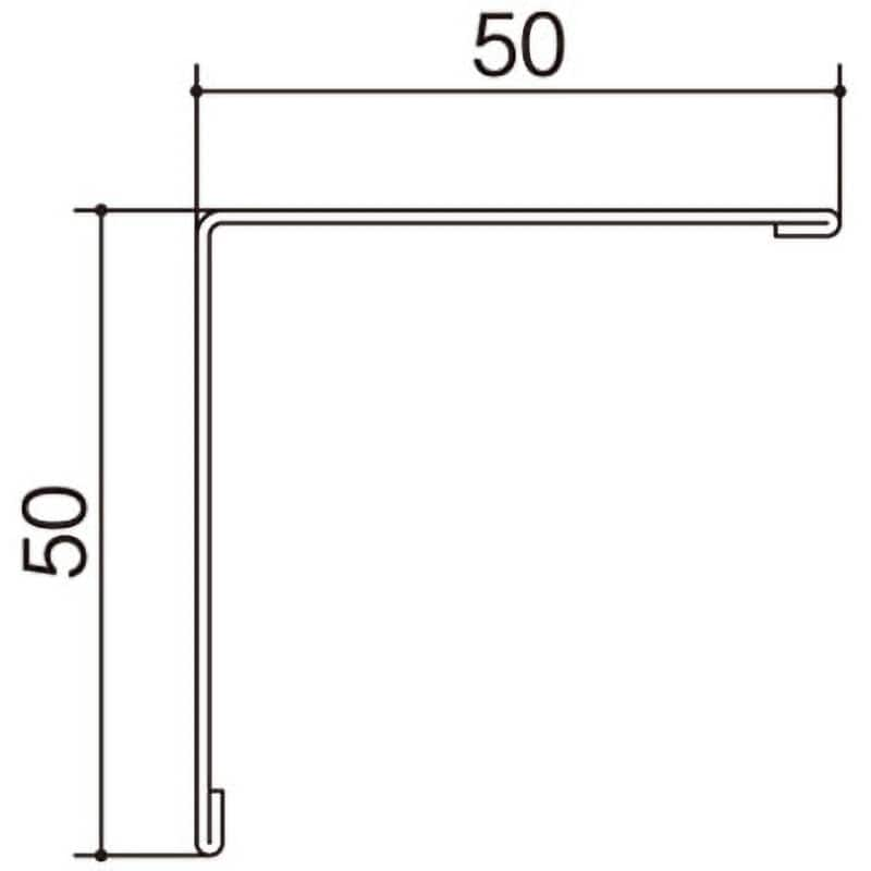 金属サイディング用Lアングル50×50(出隅C) ソフトホワイトBF色 長さ3030mm 1本 WEVJL1055