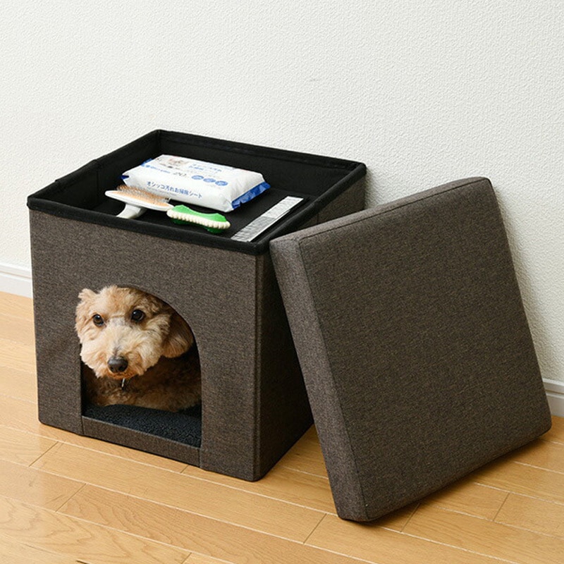 PSS-38(BE) ペットハウス&収納スツール 1個 YAMAZEN(山善