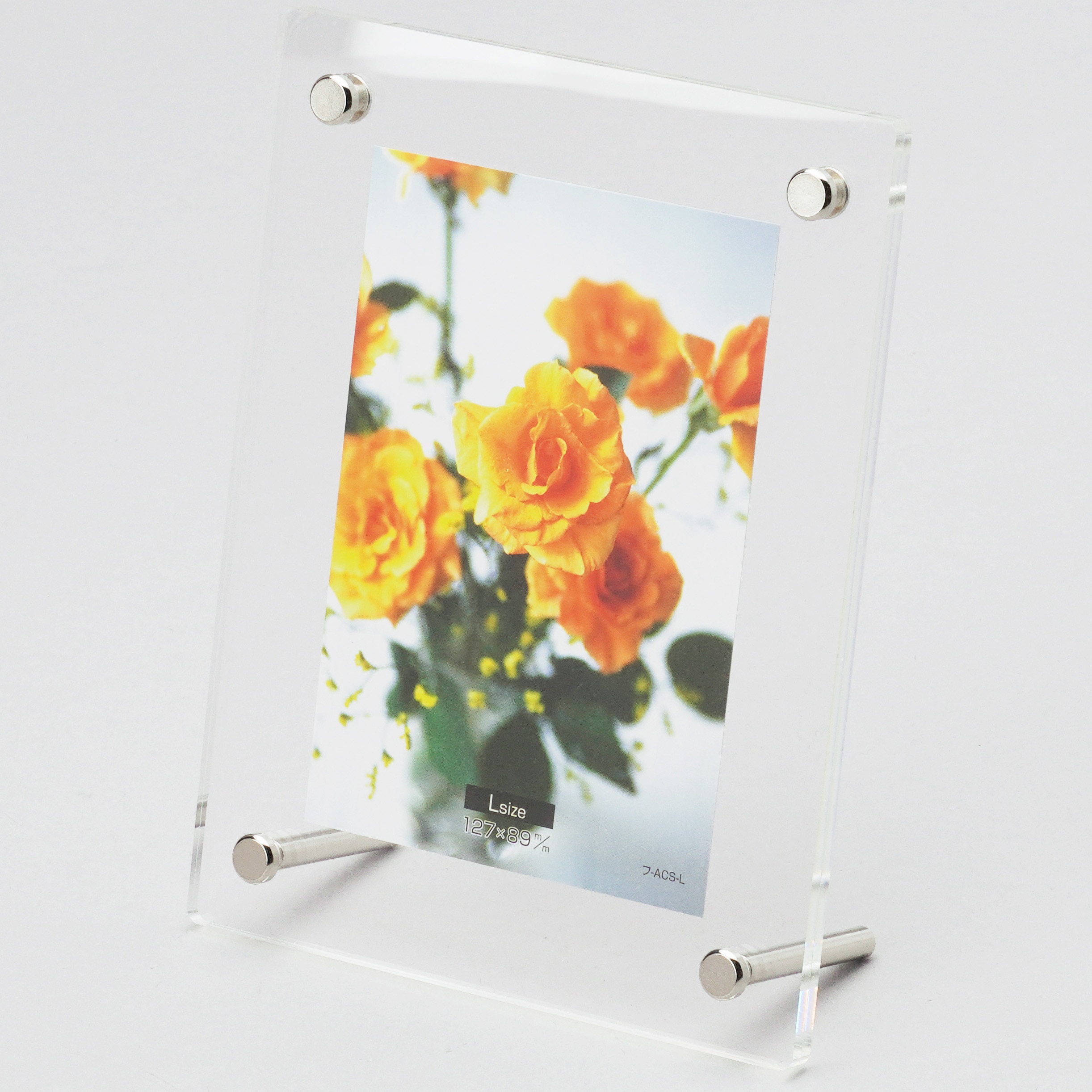 フ-ACS-L アクリルクリアフレーム スタンドタイプ ナカバヤシ L判