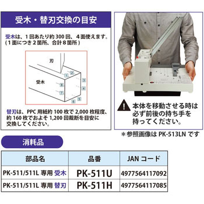 PK-511U(26155) 断裁機 専用受木 PLUS(プラス)[文具] 適合:断裁