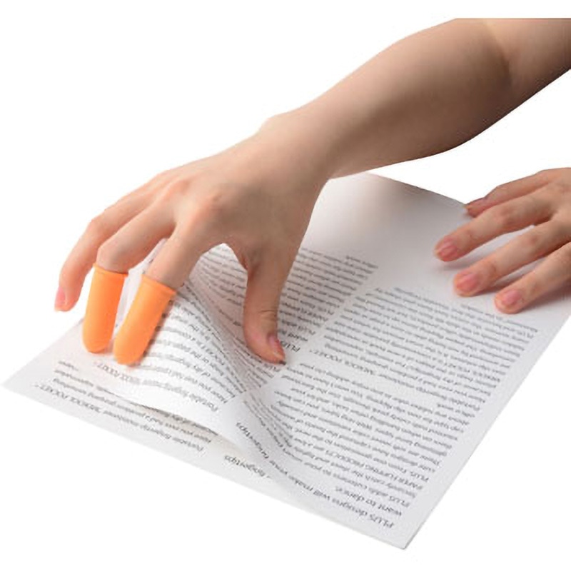 KM-302K(35957) 指サック PLUS(プラス)[文具] オレンジ色 サイズM 1