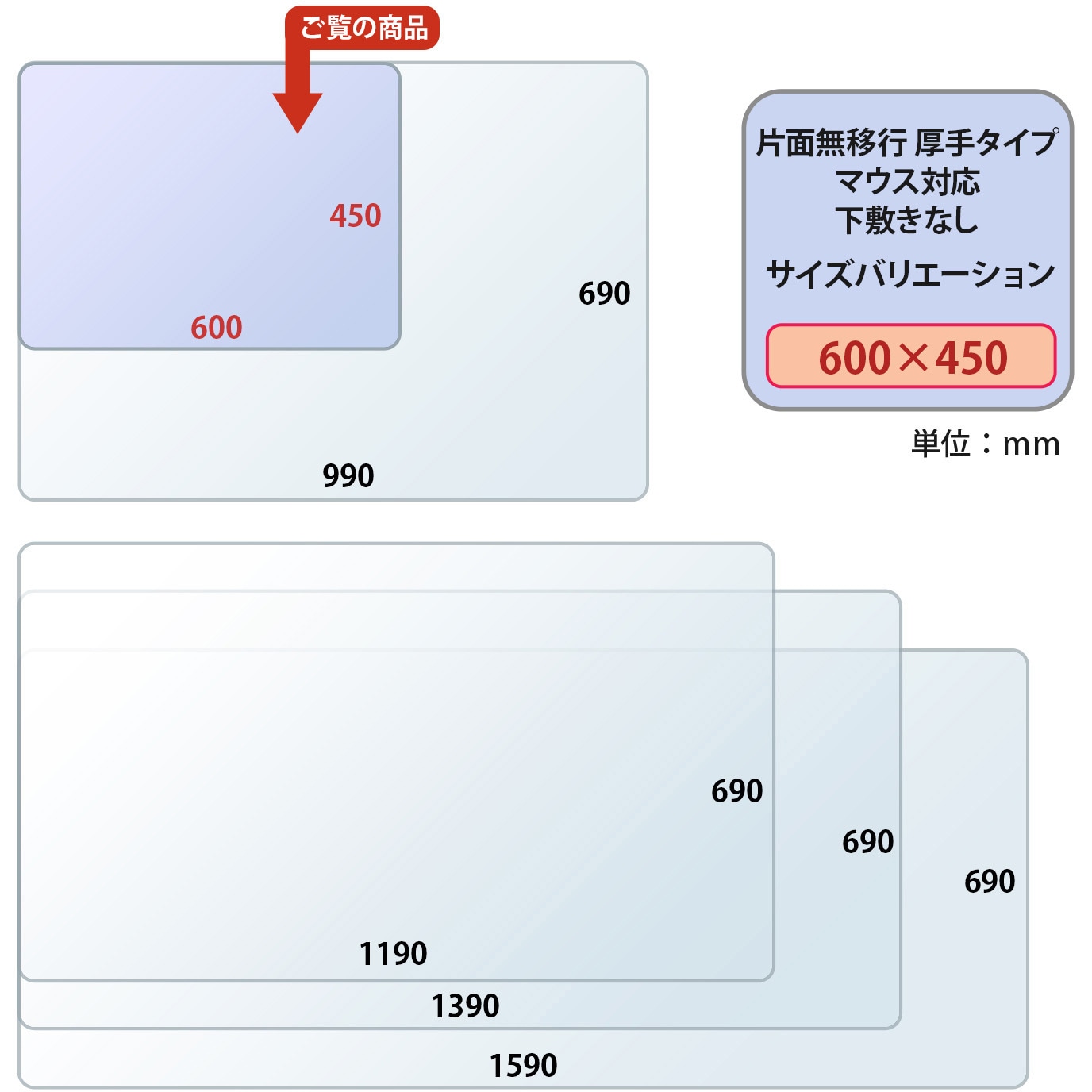 DM-010LS(41354) デスクマット 透明 光沢 マウス対応 軟質 PLUS(プラス