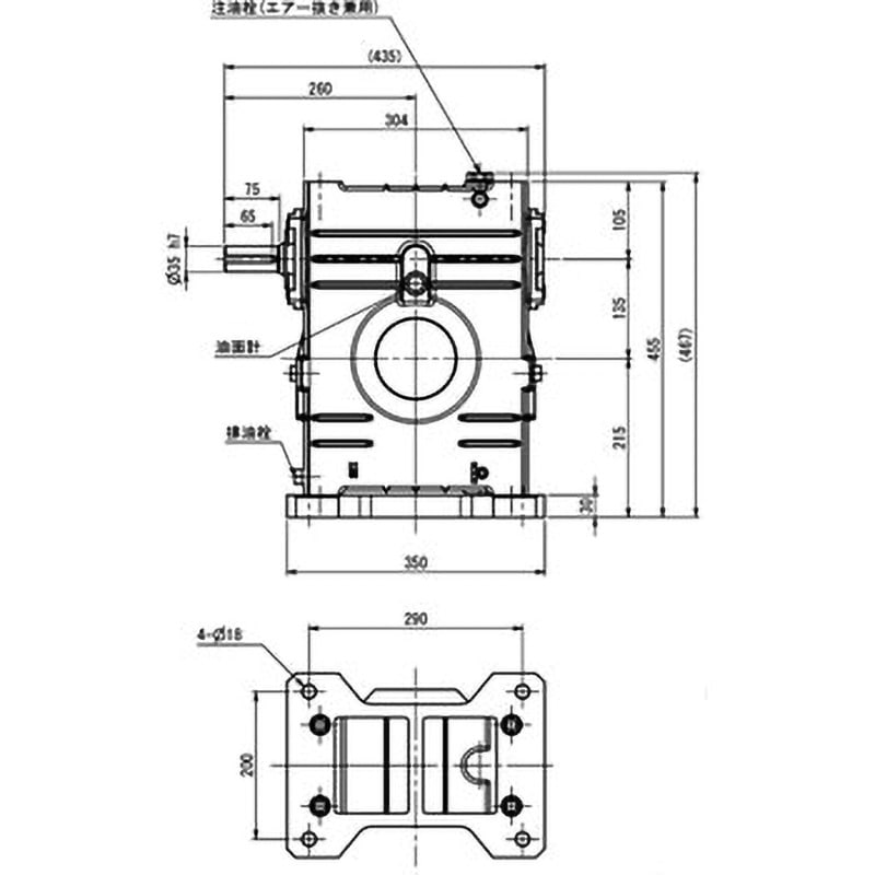 WP 135L 20 一段ウオーム減速機 WP型 マキシンコー モータなし 脚取付 上ウォーム形各軸配置水平 左側   WP 135L 20 98,890円
