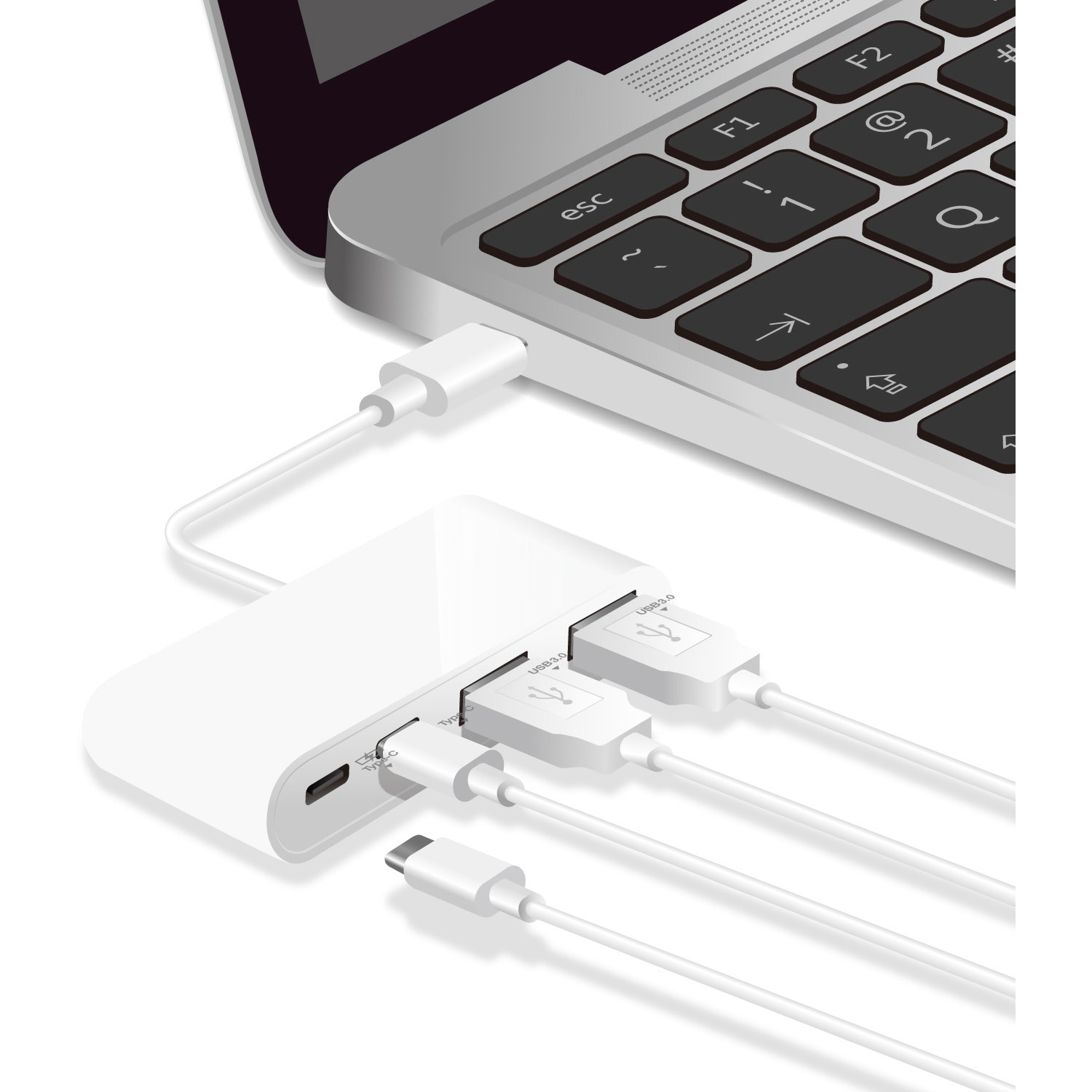 U3HC-A423P5WH USBハブ USB3.1(Gen1) バスパワー 4ポート