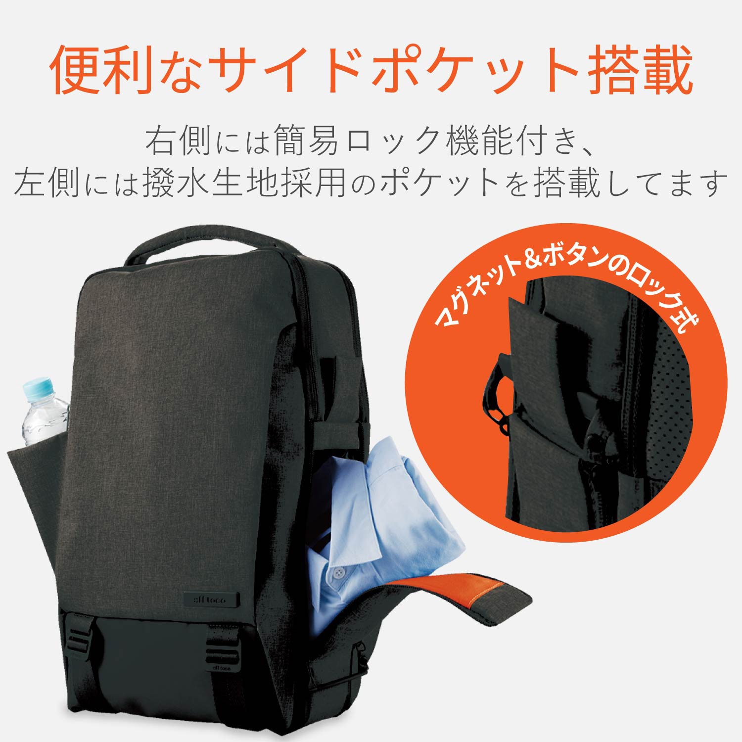 BM-OF02BK PCバッグ 15.6インチ リュック バックパック ビジネスバッグ 