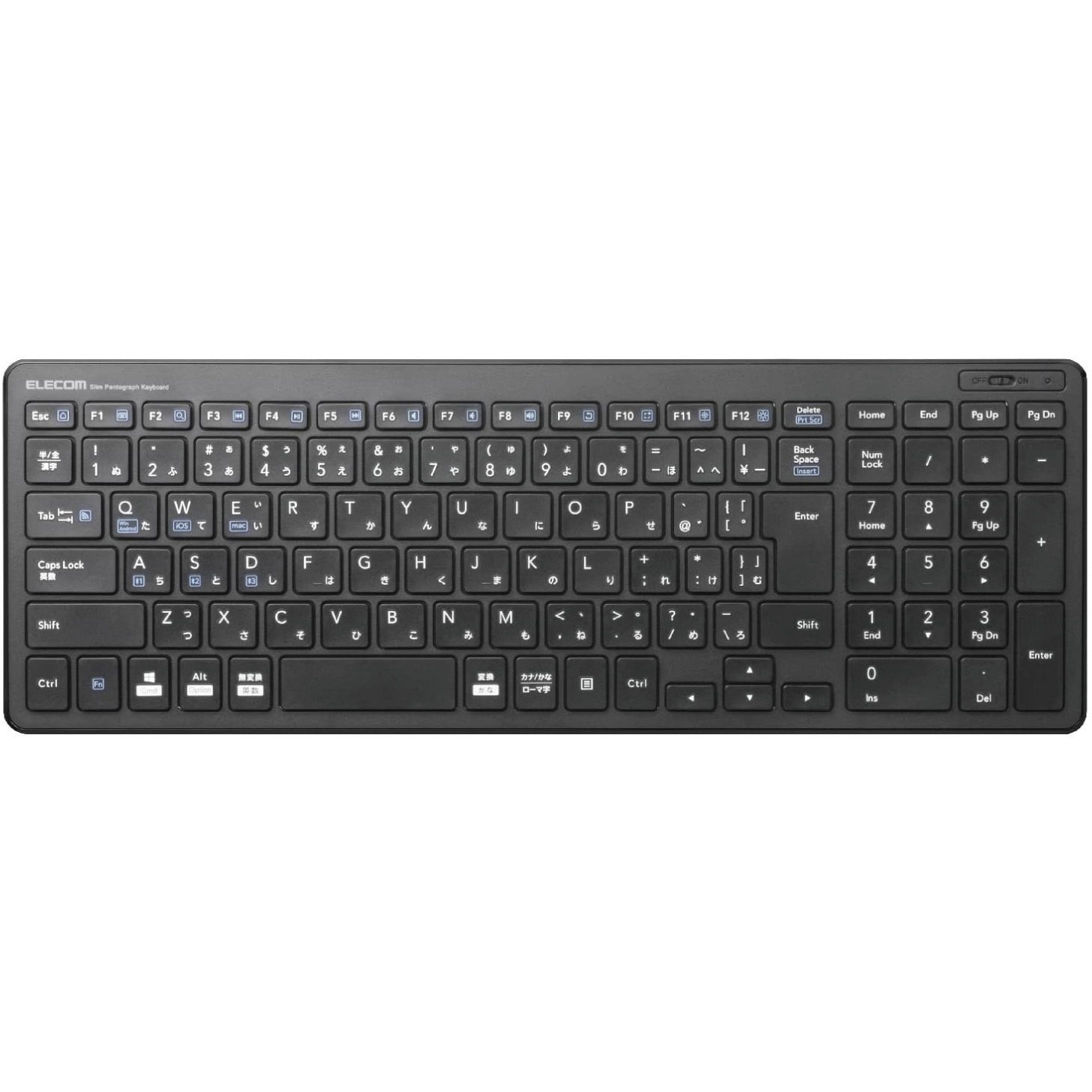 エレコム キーボード Bluetooth パンタグラフ コンパクトキーボード Windows・Mac・iOS・Android対応 ブラック TK-FBP101BK TK-FBP101BK キーボード ワイヤレス Bluetooth 無線 フルキーボード