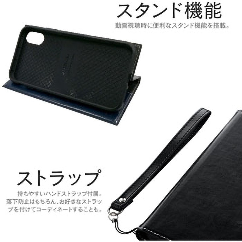 LP-IPLLPBK iPhone XS Max 薄型PUレザーフラップケース「PRIME」 耐