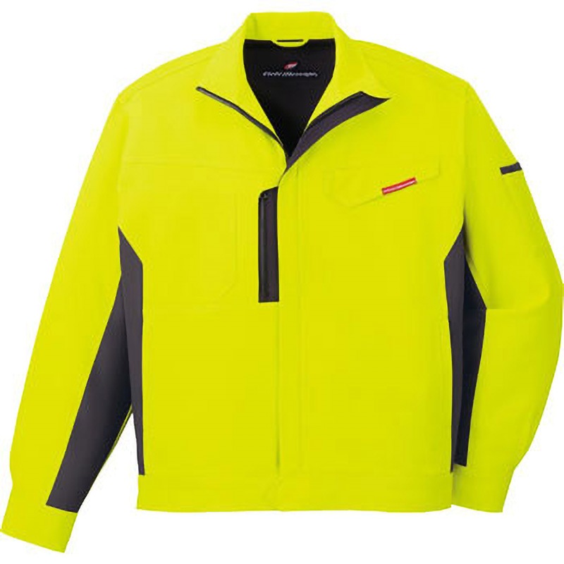 83100 製品制電ストレッチジャンパー 83100 自重堂 ボディフィールツイル ライトグリーン色 4L着丈71cm