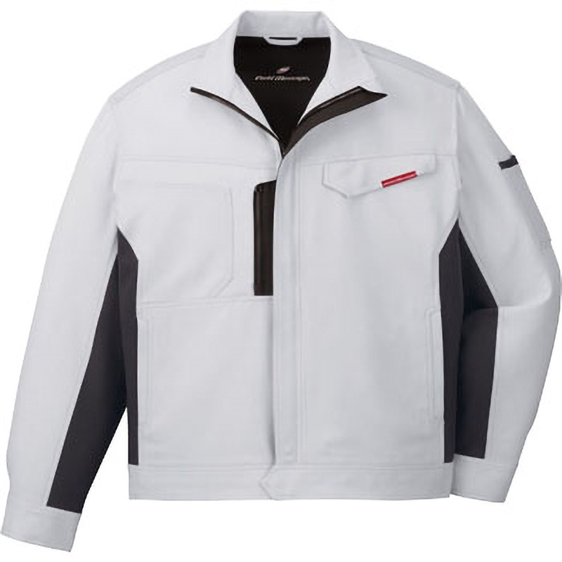 83100 製品制電ストレッチジャンパー 83100 自重堂 ボディフィールツイル シルバー色 EL着丈69cm