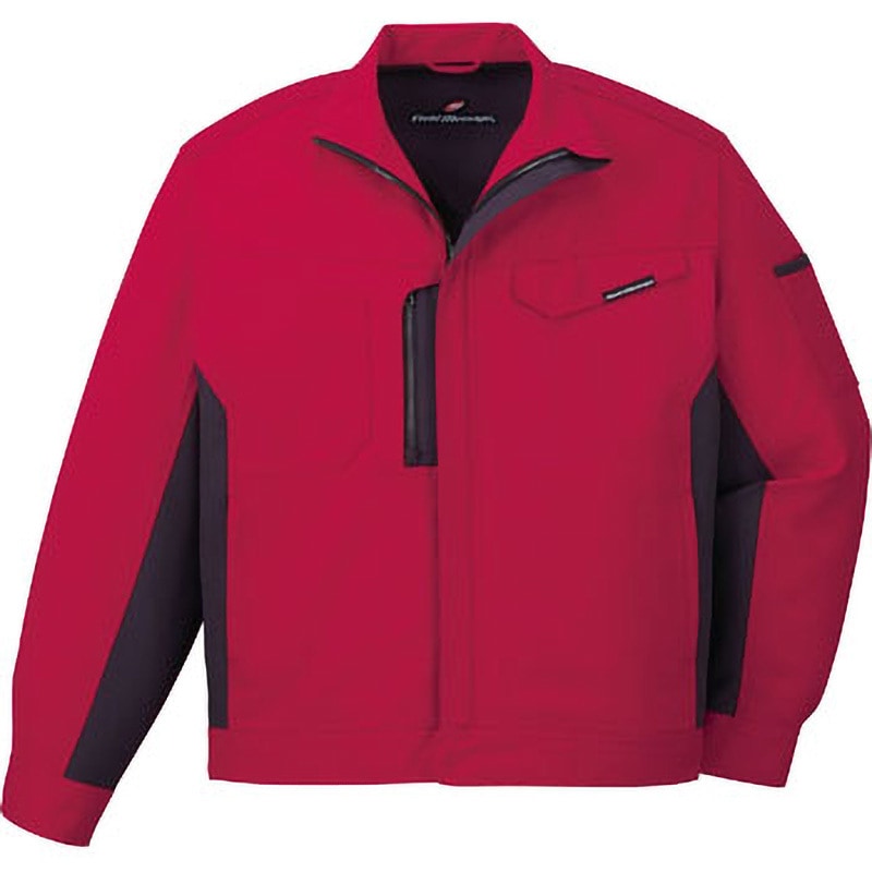 83100 製品制電ストレッチジャンパー 83100 自重堂 ボディフィールツイル レッド色 EL着丈69cm