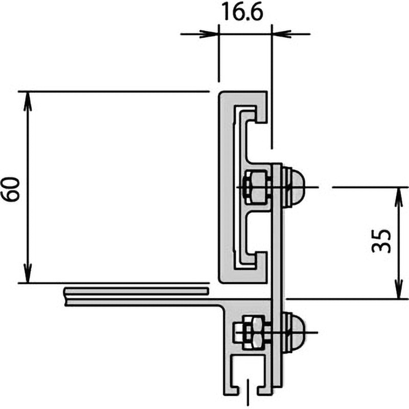 G-P1FB-2.0RL(H=60) コンベヤ用樹脂製固定式ガイド 三機工業 長さ2m 1組