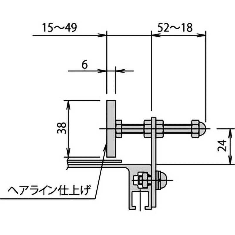 G-S2-1.0RL(H=38) コンベヤ用ステンレス製調整式ガイド 三機工業 長さ1m 1組