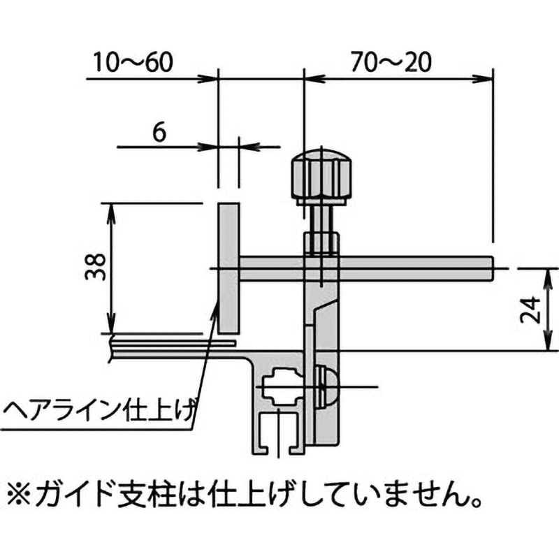 G-S2E-2.0RL(H=38) コンベヤ用ステンレス製工具レス調整式ガイド 三機工業 長さ2m 1組