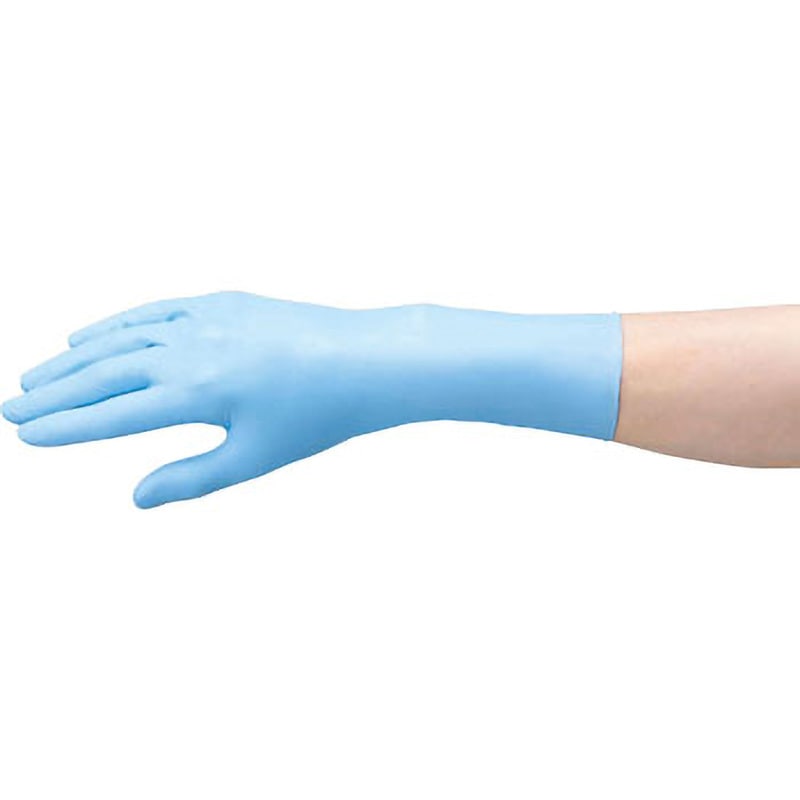 No.2155 ニトリルPF タフロング ブルー リーブル 50枚入 粉なし 超厚手