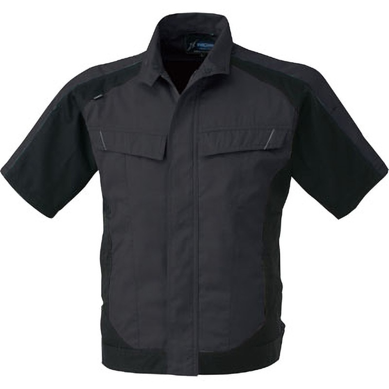 A-3070 半袖ブルゾン A-3070 コーコス信岡 混率(%):ポリエステル65・綿35 チャコール色 SS着丈60cm