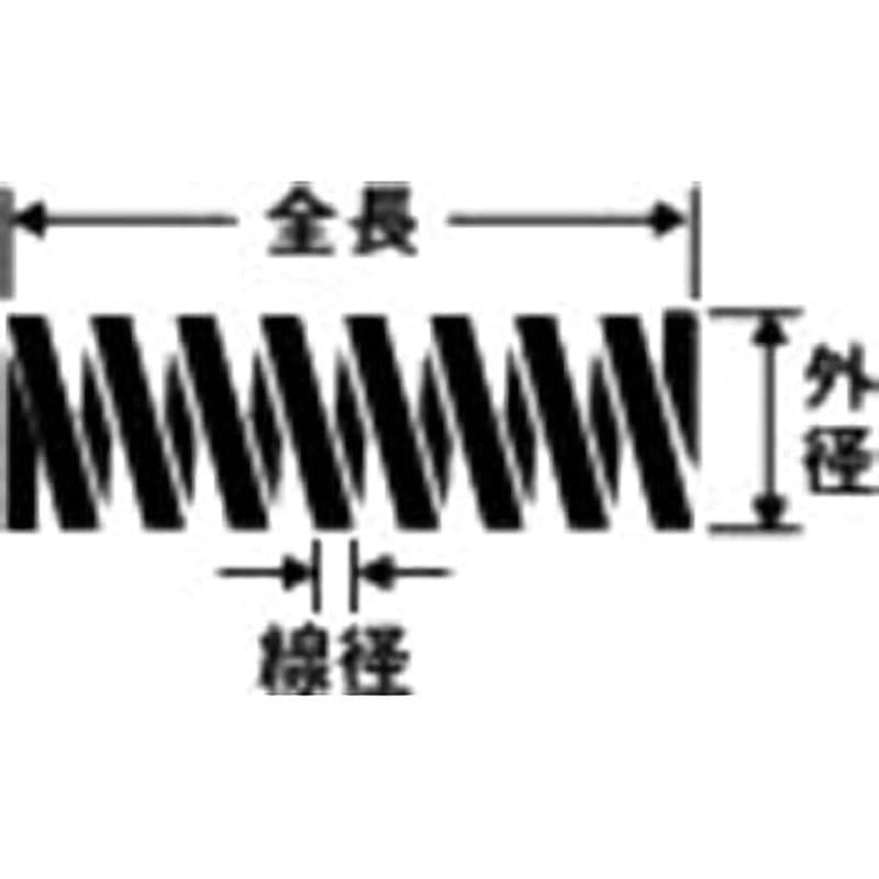 SR-2013 クロメート押しバネ ツチノ 巻外径7mm線径1mm自由長23mm 1個