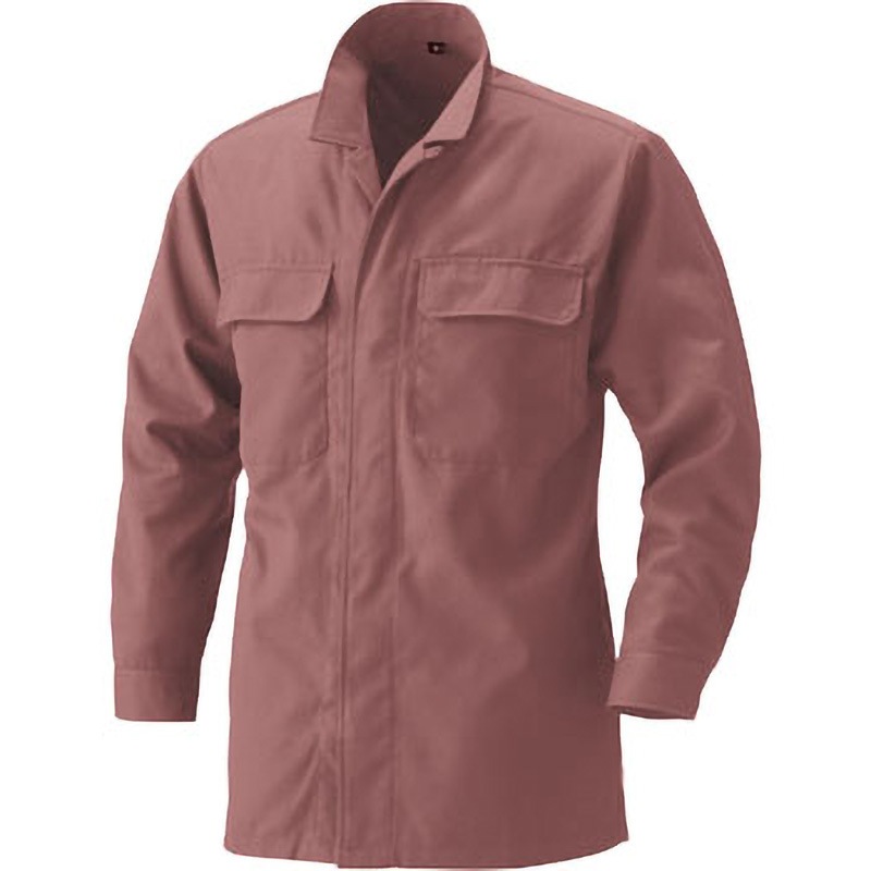 1261 鳳皇 立衿シャツ 1261 村上被服 長袖 混率(%):ポリエステル60・レーヨン40 ローズピンク色 4L着丈84cm