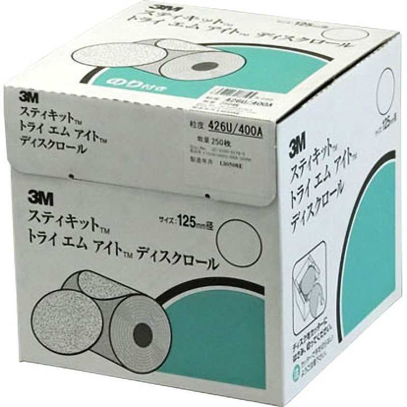 3M　 スティキット　 手研磨ロールやすり のり付き, 400A 超極細目, A-weight, 64 mm x 3.1 m, 50 巻/箱　TEK 400 スリーエム 3M スティキット 手研磨ロールやすり 極極細目 #320 TEK320