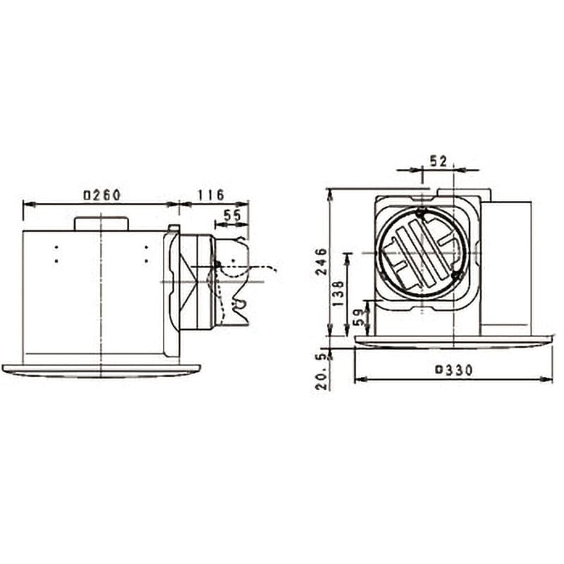 FY-27S7 天井埋込形換気扇 ルーバーセットタイプ パナソニック(Panasonic) 適合パイプ径150mm FY-27S7 -  【通販モノタロウ】