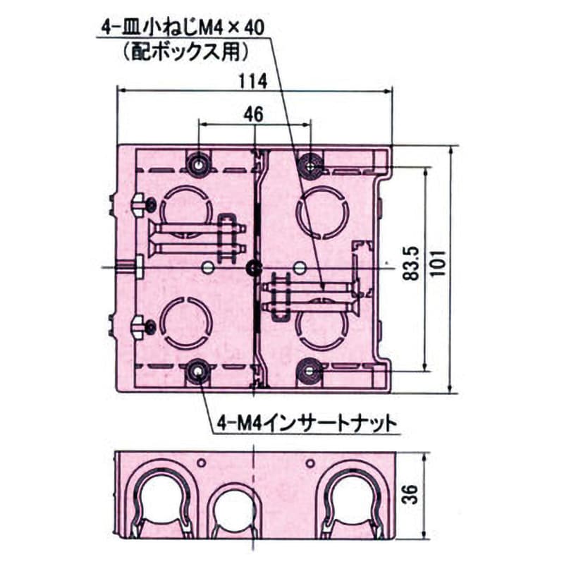 SM36B2 配ボックス 台付型 Bシリーズ 日動電工 種別2個用 1箱(10個) SM36B2 - 【通販モノタロウ】