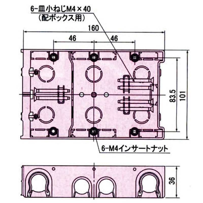 SM36B3 配ボックス 台付型 Bシリーズ 日動電工 種別3個用 1箱(10個) SM36B3 - 【通販モノタロウ】