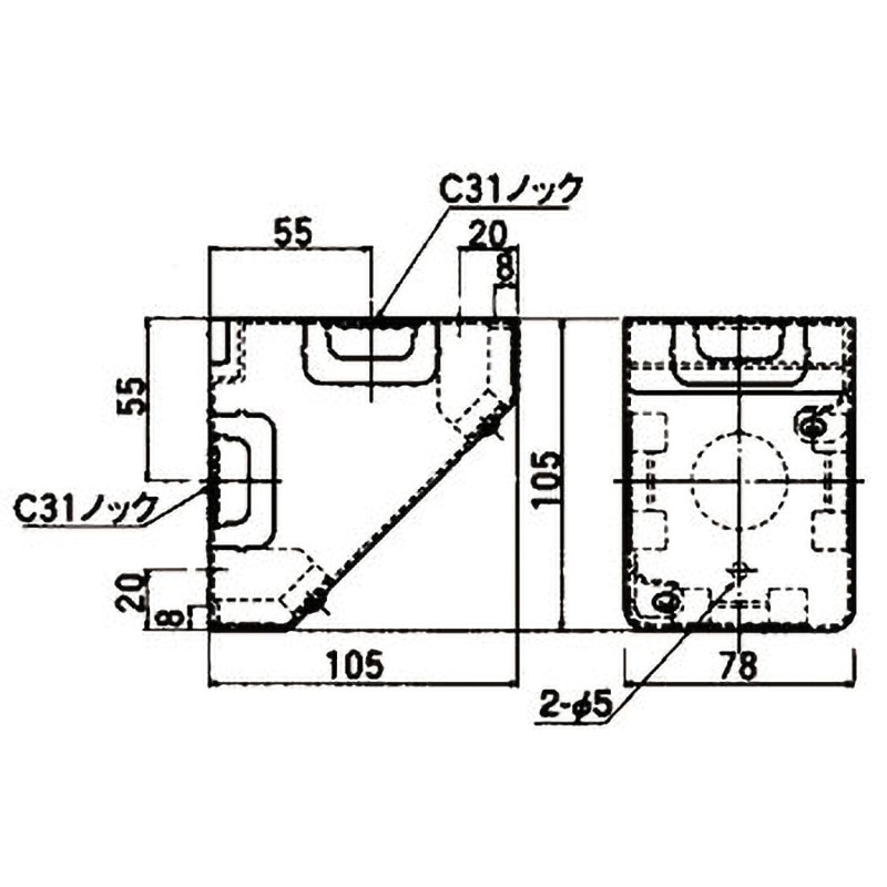 Neufert Handicap Commode M246 コーナーボックス(見切り縁ノック式