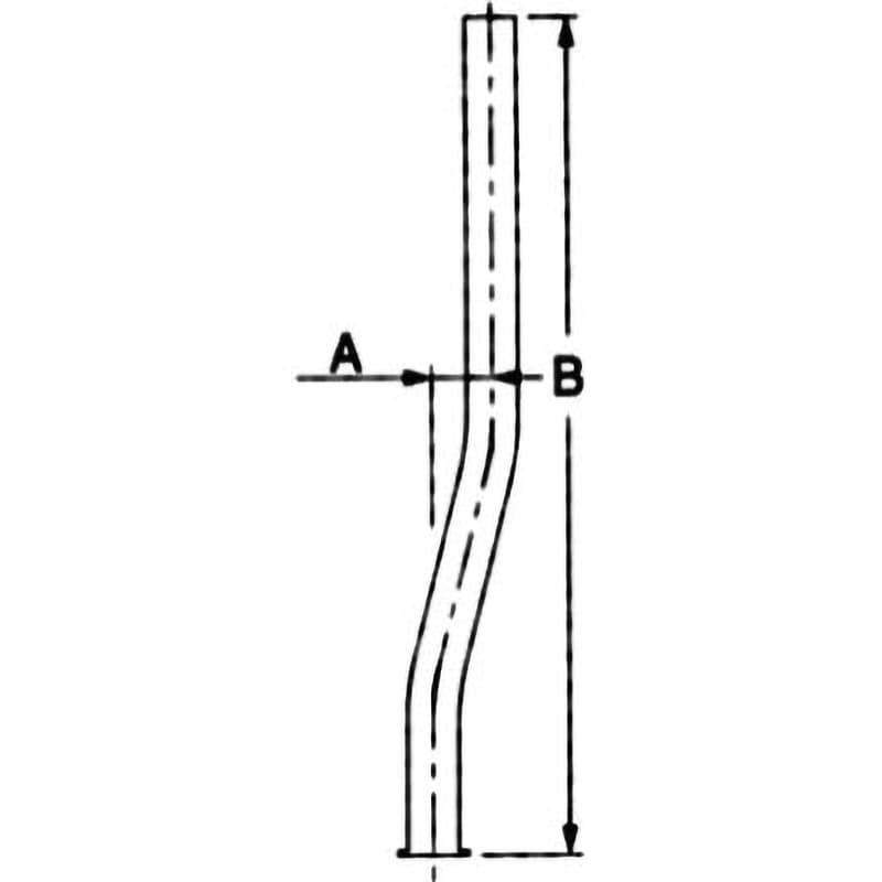 0719-75×300 止水栓給水曲管 カクダイ パイプ外径12.7mm全長300mm - 【通販モノタロウ】