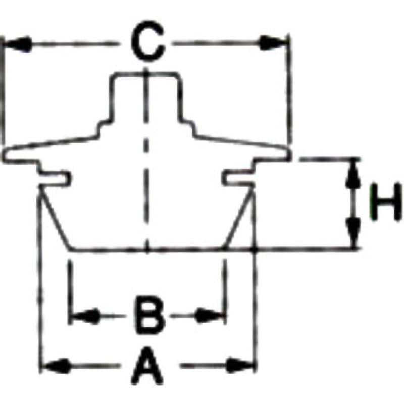 491-135 W型バス用ゴム栓くさりつき カクダイ 下径35mm上径42.5