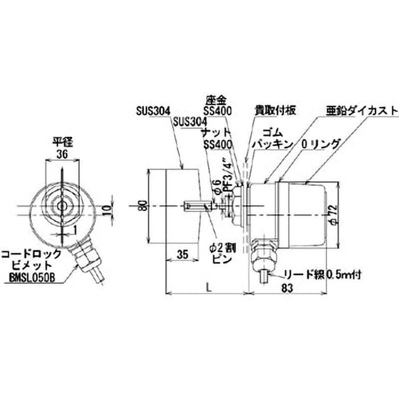 HL-400-AC200V-L-100 小型パドル式レベルスイッチ 1台 東和制電工業(TOWA) 【通販モノタロウ】