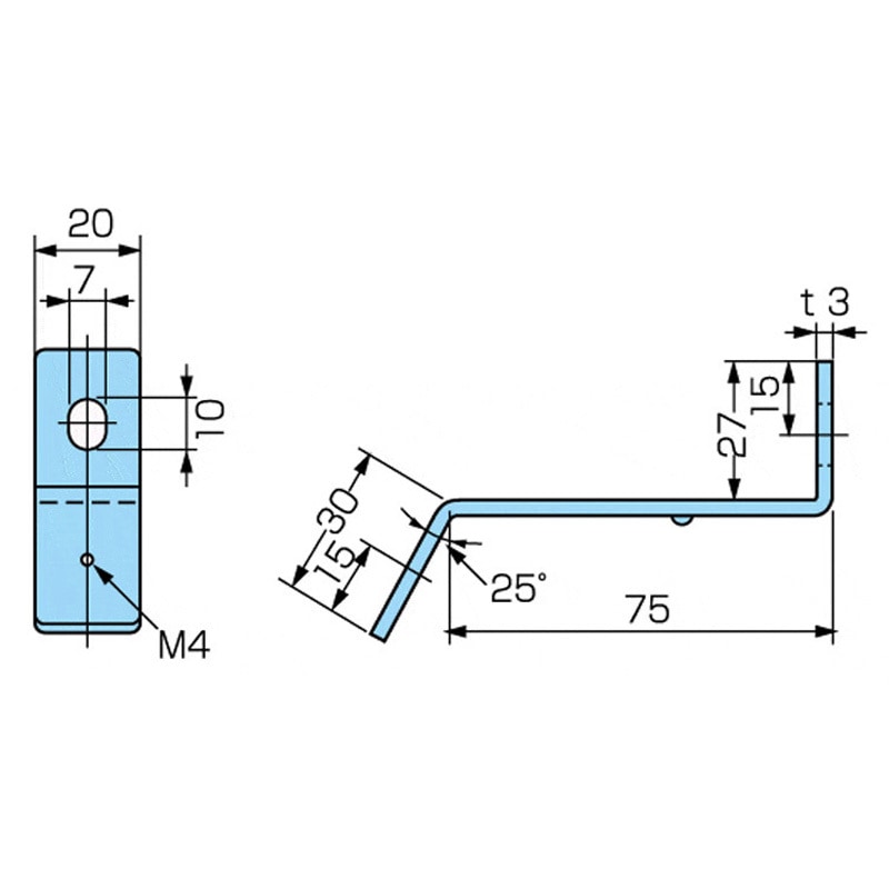 S-3-3C 取付金具 カメダデンキ 高さ(段階)75mm 1袋(10個) S-3-3C