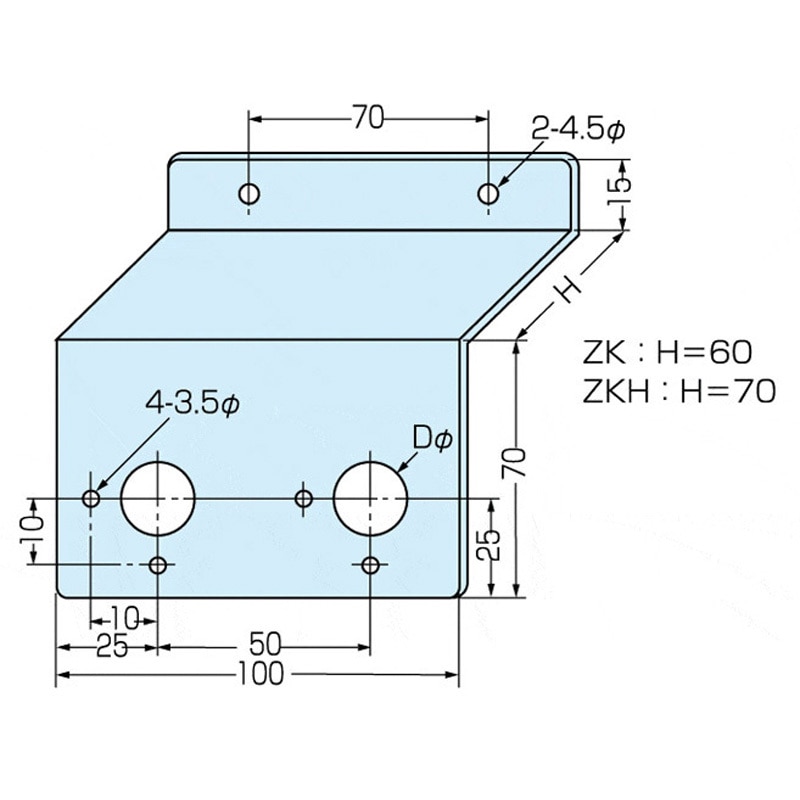ZK-302-3C スイッチ取付台ZK カメダデンキ 高さ60mm 1袋(10個
