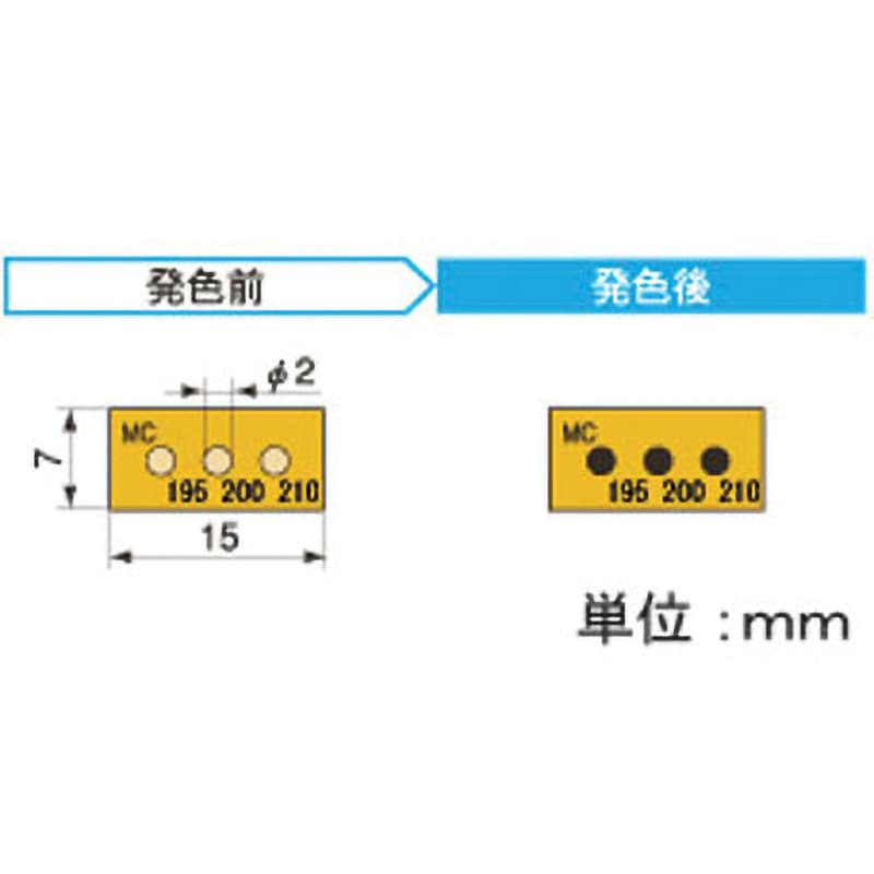 3MC195 半導体用示温ラベル 3温表示タイプ アセイ工業 195・200・210℃  1ケース(20枚)