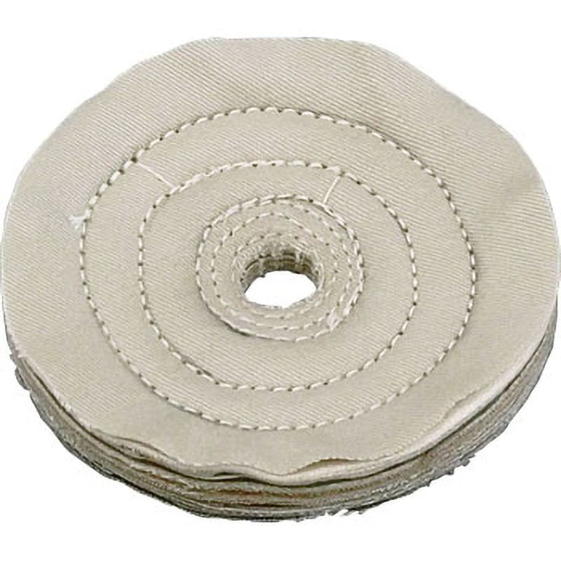 CH100×12.7 茶カツ仕上バフ 有明鍍研材工業 古綿生地製 外径100mm穴径