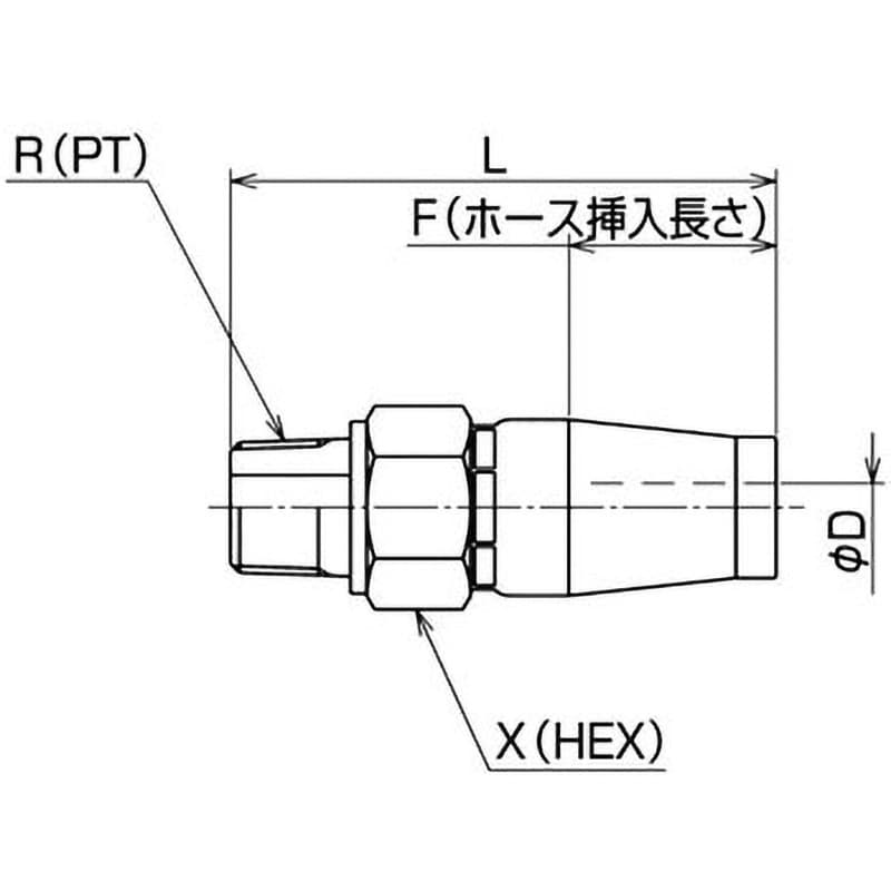 CA-R-08-14L キャンパカ 油圧用プッシュワン継手 CAタイプ (1000，1400専用) ニッタ ストレート スチール製 -  【通販モノタロウ】