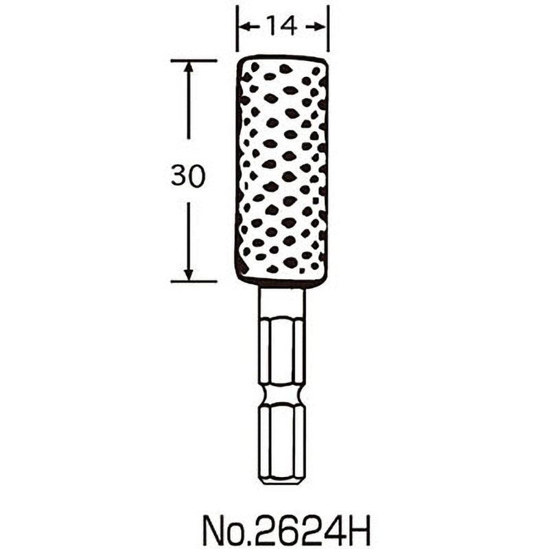 No.2624H 六角軸回転やすり(木工用) サンフレックス 炭素工具鋼製 直径