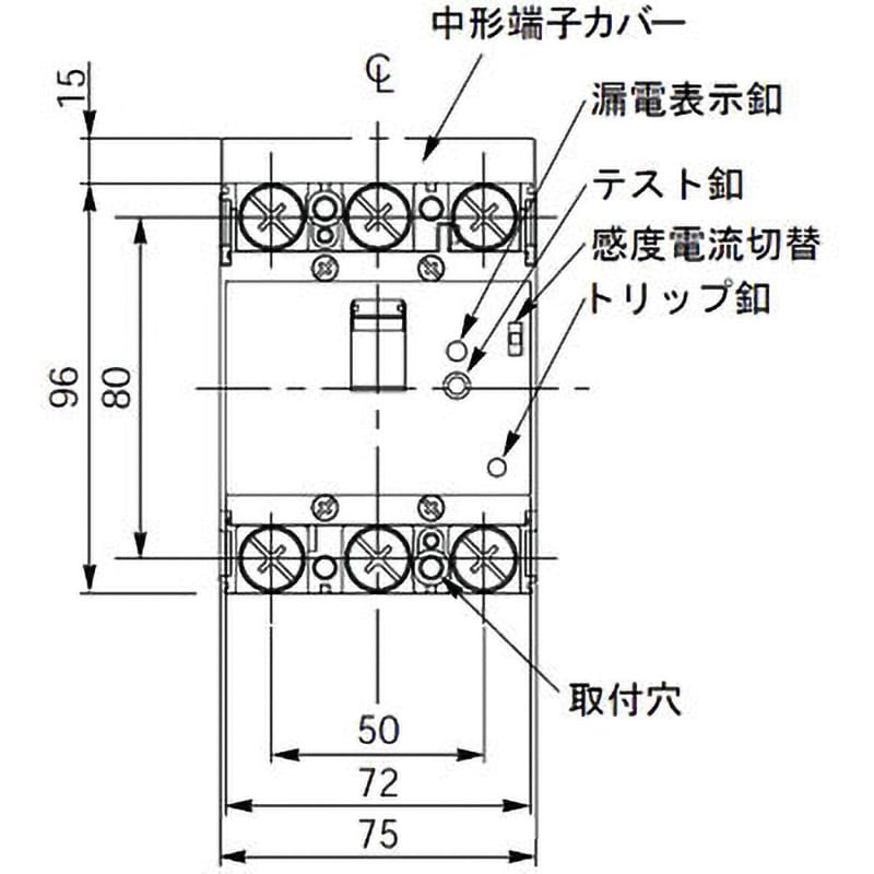 BJW31253K 漏電ブレーカ BJW型 パナソニック(Panasonic) 極数・素子数3P3E 125A BJW31253K -  【通販モノタロウ】