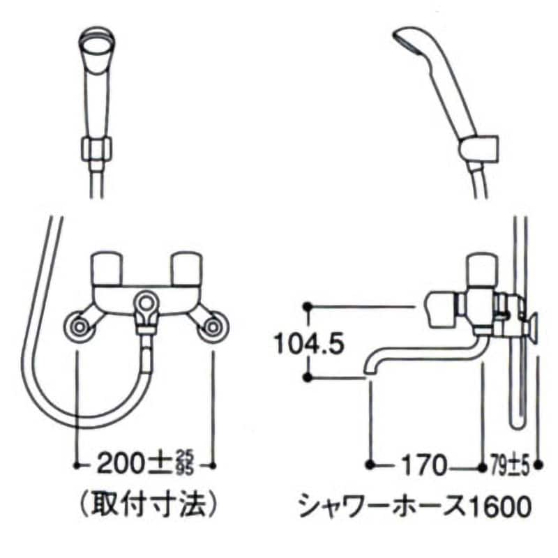 TMS20C 2ハンドルシャワー金具(壁付タイプ) TOTO 吐水口長さ TMS20C 2ハンドルシャワー金具(壁付タイプ) TOTO 吐水口長さ