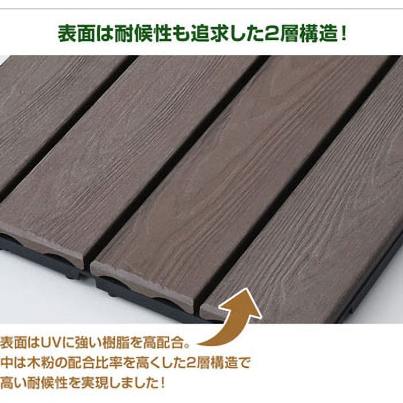 MCJ-9(BR)1P ベランダ用 屋外ジョイントタイル(人工木ウッドタイプ 