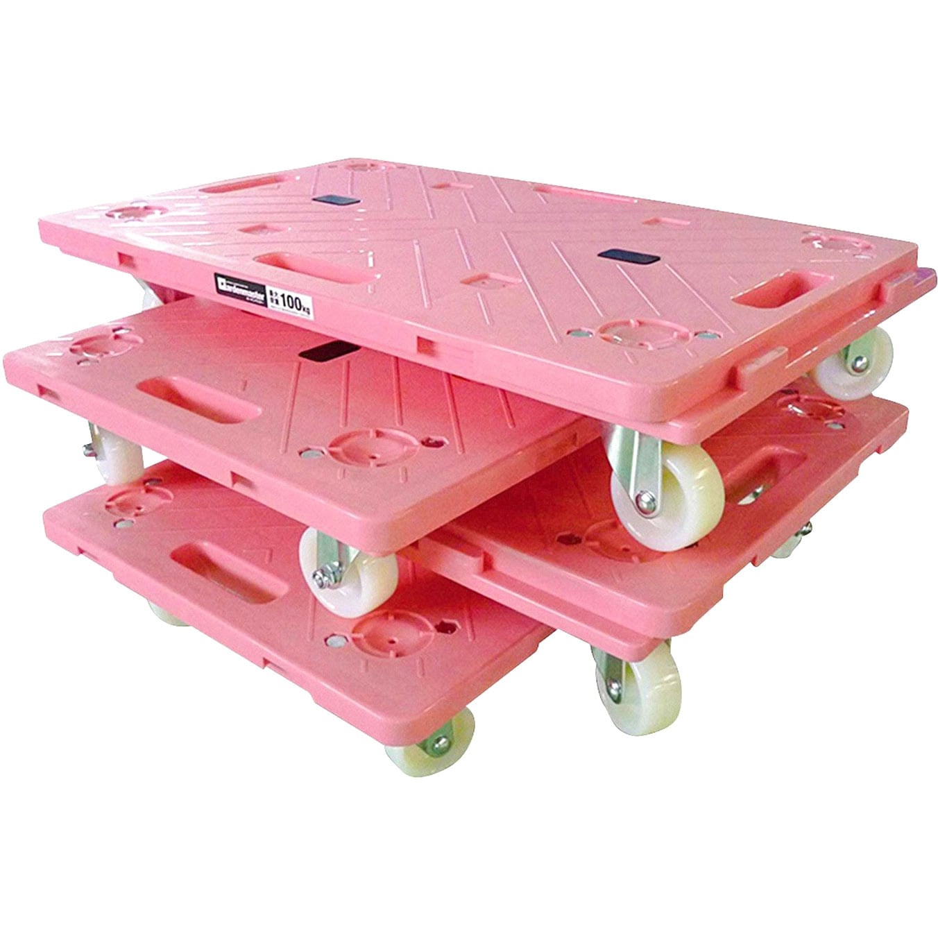 RSK6040P×4 連結平台車 楽走くん 日東 樹脂製 荷重100kg ナイロン車輪