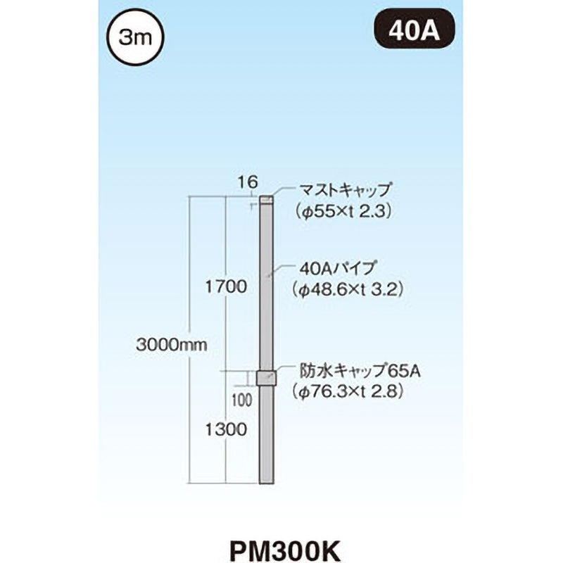 PM300K マスト マスプロ電工 長さ3m  PM300K