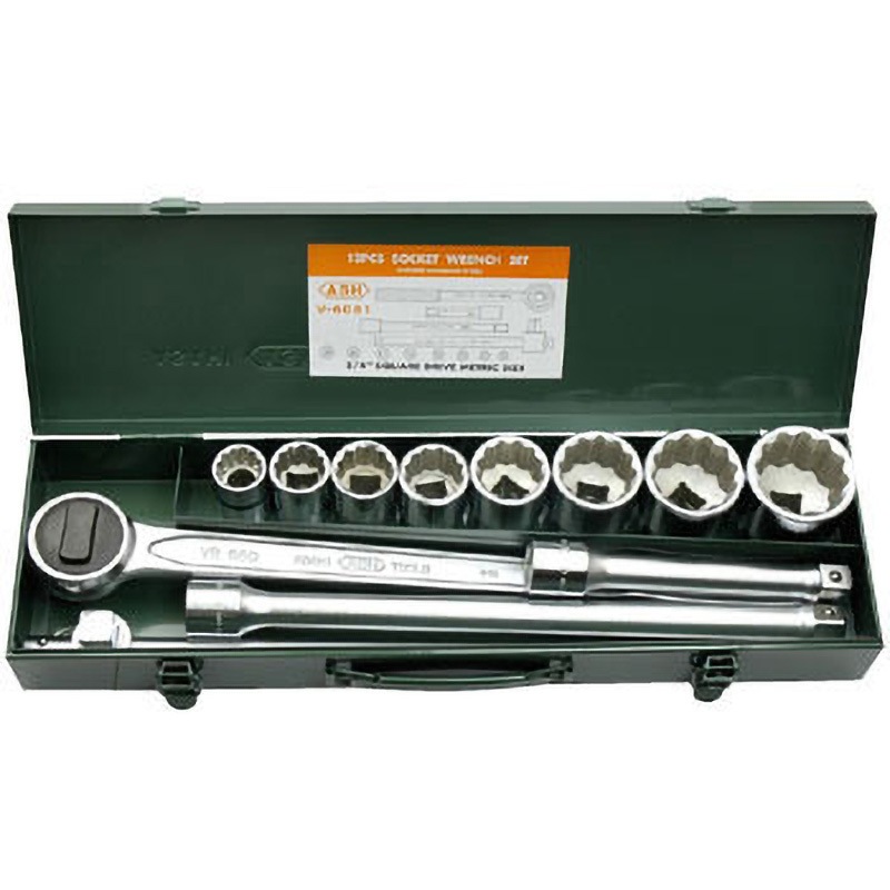 VO6081 ソケットレンチセット 旭金属工業(旧:新日本ツール) 1セット(12点組) VO6081