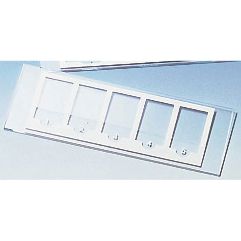 UR-157S 検鏡プレート アズワン 5窓タイプ 寸法26×76mm 1箱(50枚) UR-157S