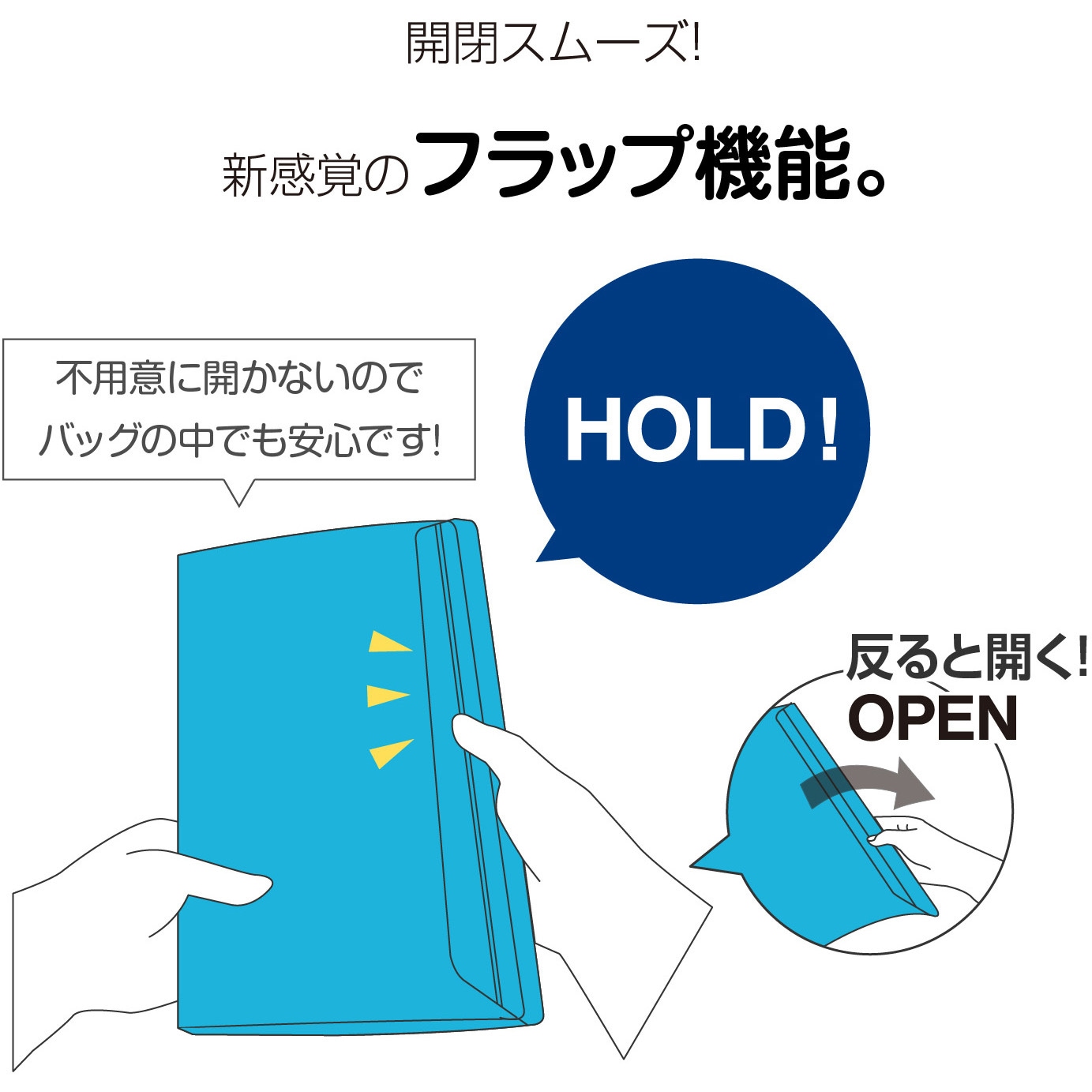 ACT-5933-90 アクティフ フリップスリムケース A4三つ折り セキセイ