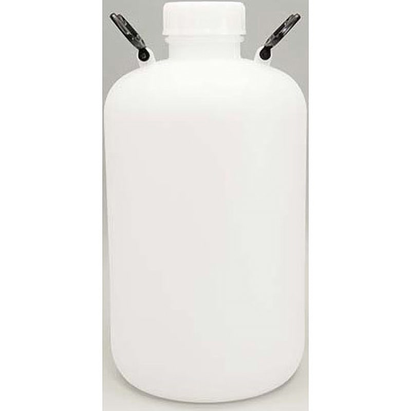 30L取手付 広口瓶(HDPE・目盛りなし) アズワン 色(本体)白 容量30L 1個