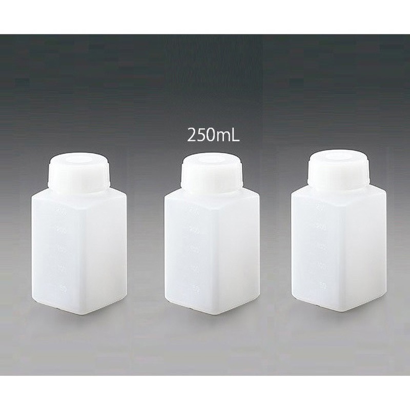 250mL アイボーイ角瓶 アズワン 目盛あり 250mL  1箱(100本)